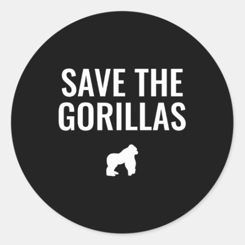 Save The Gorillas Classic Round Sticker