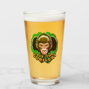 Save The Gorillas - Conservation Awareness Quote Glass