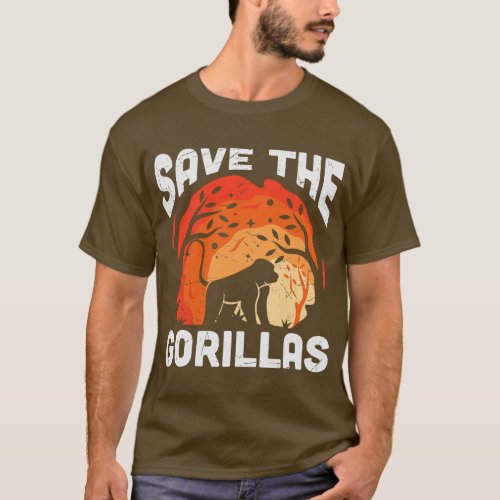 Save the Gorillas Eco friendly Earth Day T_Shirt