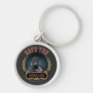Save The Gorillas Endangered Species Keychain