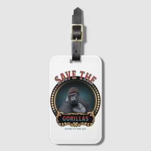 Save The Gorillas Endangered Species Luggage Tag