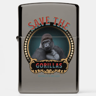 Save The Gorillas Endangered Species Zippo Lighter