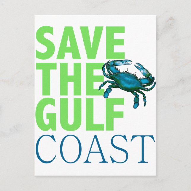 Save the Gulf Coast post card (Front)