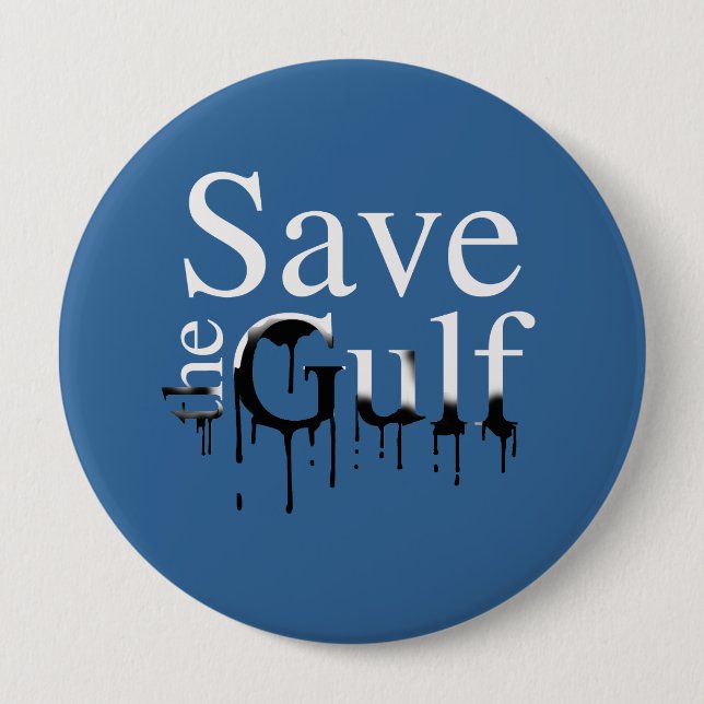 SAVE THE GULF PINBACK BUTTON (Front)