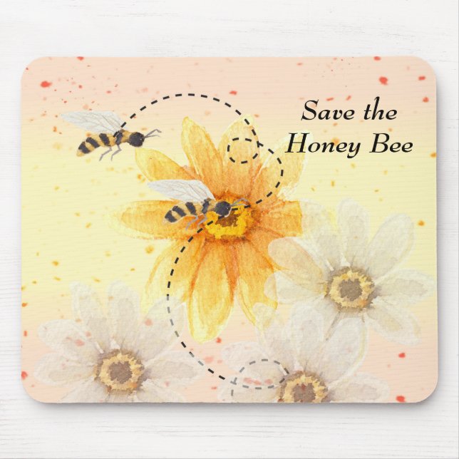 Save the Honey Bee Mouse Pad (Front)