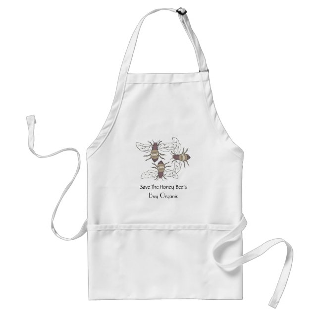 Save the Honey Bees Adult Apron (Front)