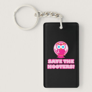 Save the hooters breast cancer awareness owls keychain