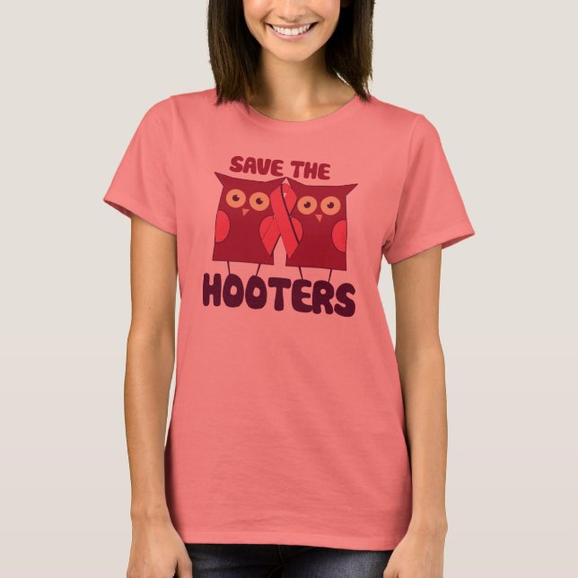 Save the Hooters Breast Cancer Awareness T-Shirt (Front)