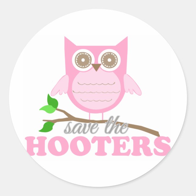 Save the Hooters Classic Round Sticker (Front)