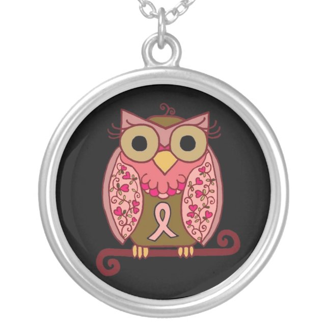Save The Hooters Owl! Silver Plated Necklace (Front)