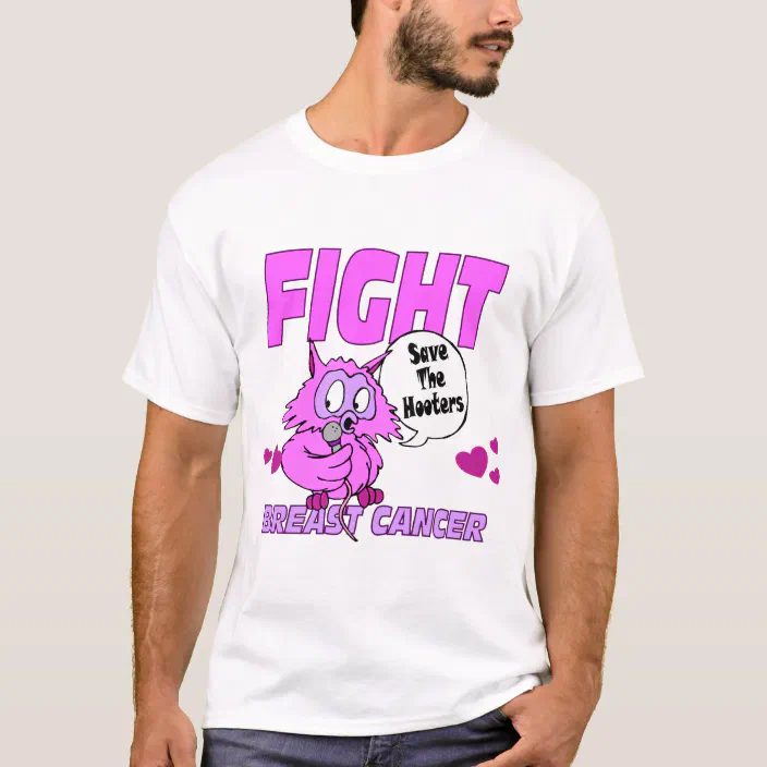 Hooters Breast Cancer awareness PINK Ribbon survivor support Unisex Men T-shirt