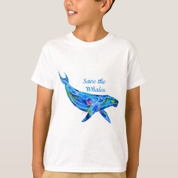 Save The Humpback Whale T-shirt by Whimzicals at Zazzle