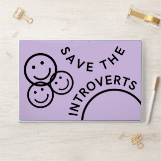 Save The Introverts | Minimalist Lavender HP Laptop Skin