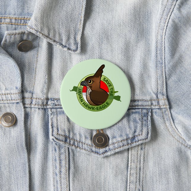 Save the Javan Hawk-Eagle Button (In Situ)
