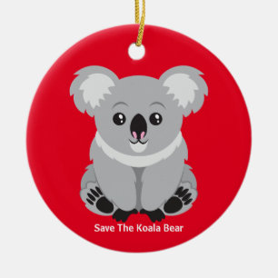 Save The Koala Bear Ceramic Ornament