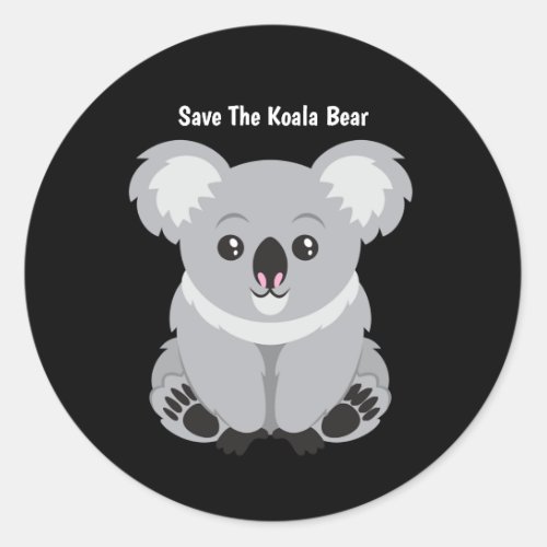 Save the Koala Bear Classic Round Sticker