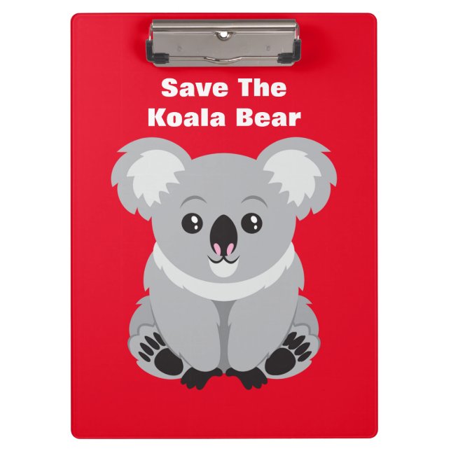 Save The Koala Bear Clipboard (Front)