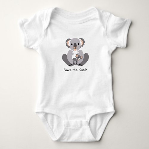  Save the KOALA_ Endangered animal _T_Shirt Baby Bodysuit