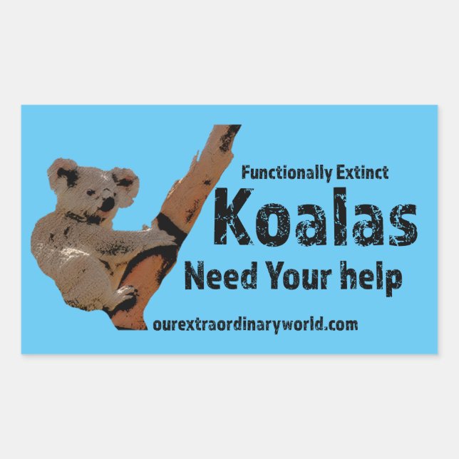 Save the Koalas Rectangular Sticker (Front)