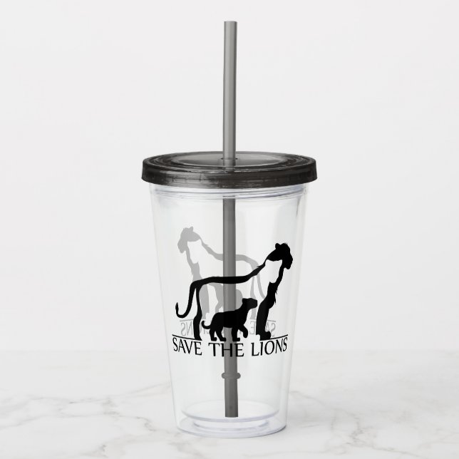 Save the Lions Acrylic Tumbler (Front)