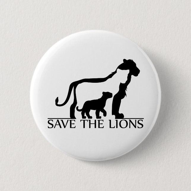 Save the Lions Button (Front)