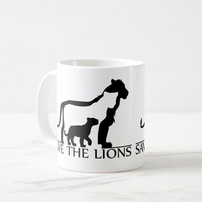 Save the Lions Coffee Mug (Front Left)