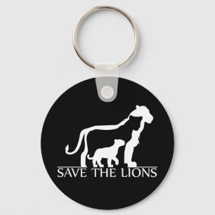Save the Lions (White) Keychain