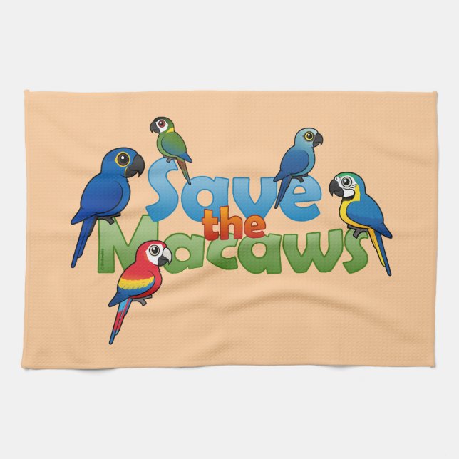 Save the Macaws Towel (Horizontal)