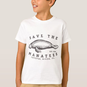 Save The Manatee Crystal River FL Vinatage Sea Cow T-Shirt