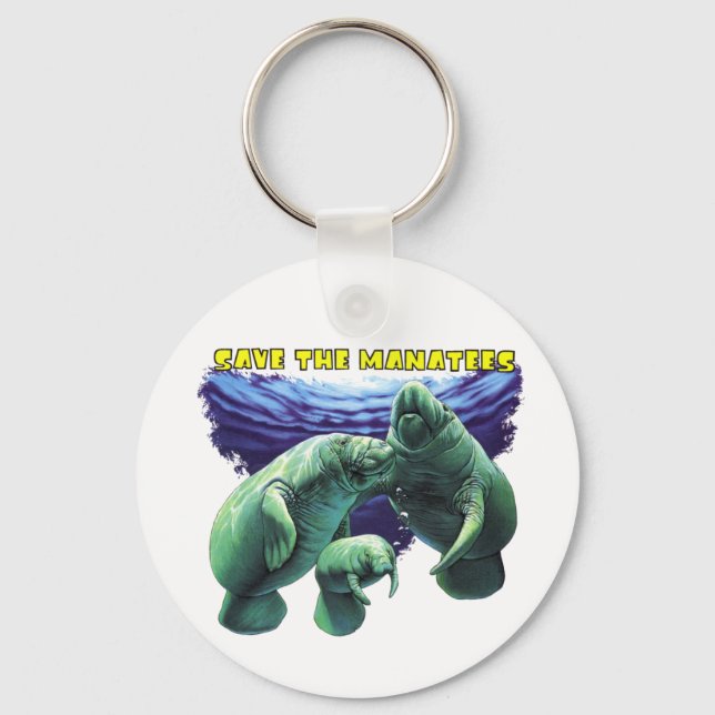 Save the Manatees Keychain (Front)