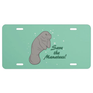 Save The Manatees! License Plate