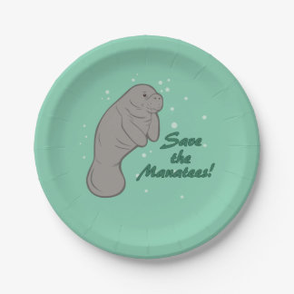 Save the Manatees! Paper Plates