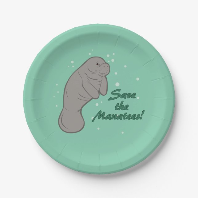 Save the Manatees! Paper Plates (Front)