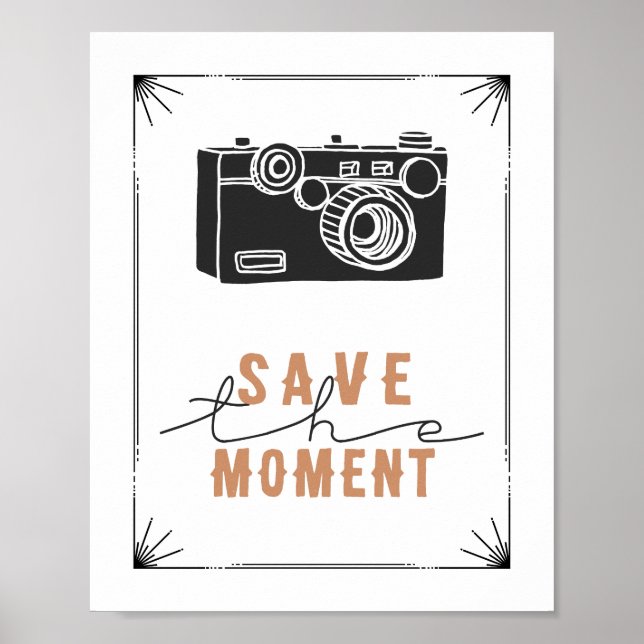 Save The Moment Vintage Camera Print (Front)
