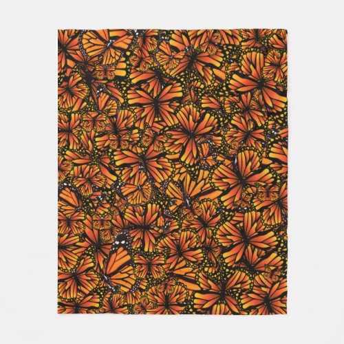 Save The Monarchs Butterfly orange black monarch  Fleece Blanket