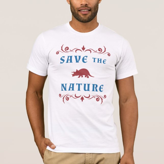 Save The Nature Triceratops T-Shirt (Front)