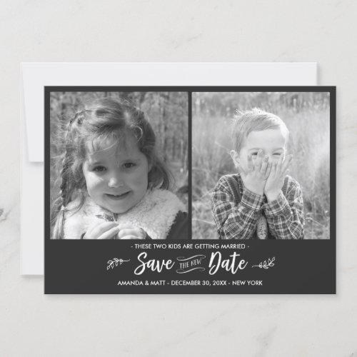 Save the New Date Kids Getting Married Photo   Save The Date