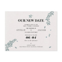 Save The New Date Rescheduled Postponed Wedding