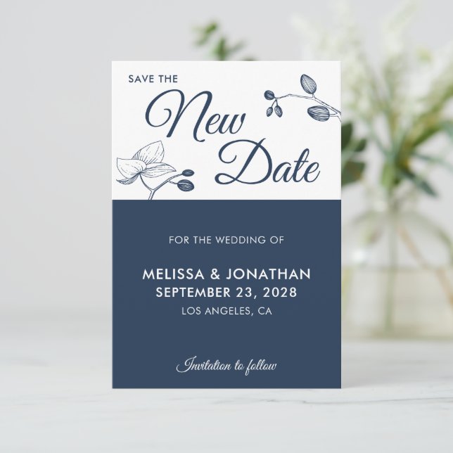 Save The New Date wedding postponement floral (Standing Front)