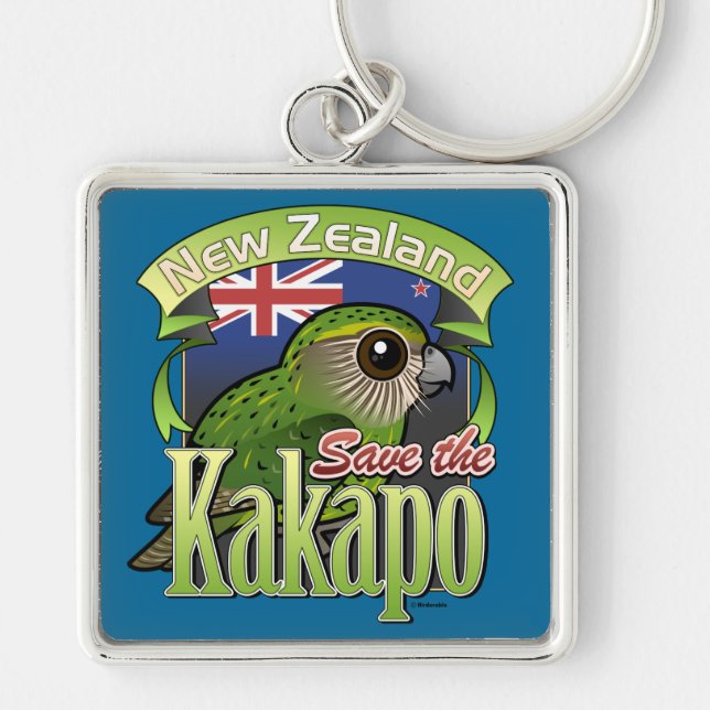 Save the New Zealand Kakapo Keychain (Front)