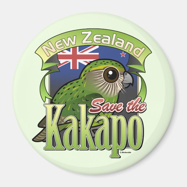 Save the New Zealand Kakapo Magnet (Front)