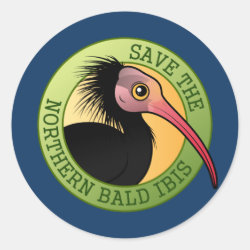 Save the Northern Bald Ibis Round Sticker