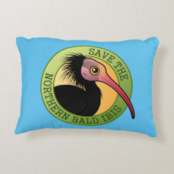 Save the Northern Bald Ibis Brushed Polyester Accent Pillow