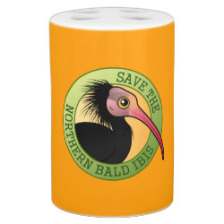 Save the Northern Bald Ibis Toothbrush Holder and Soap Dispenser Set