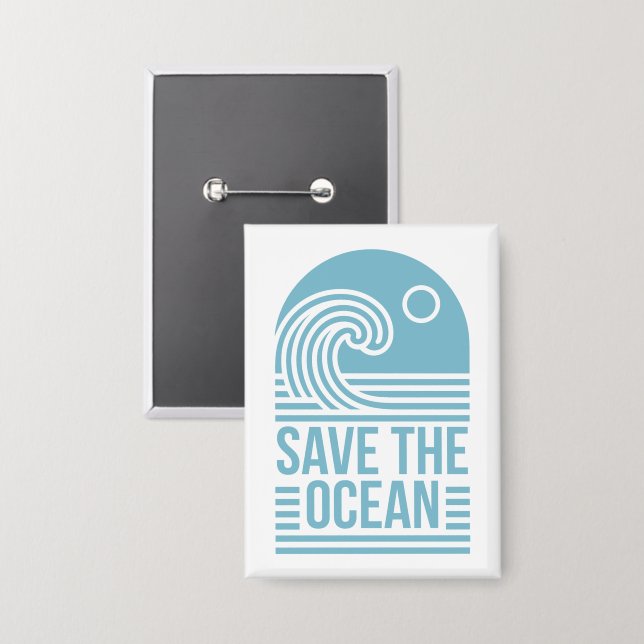 Save the ocean activist quotes aesthetic button (Front/Back)