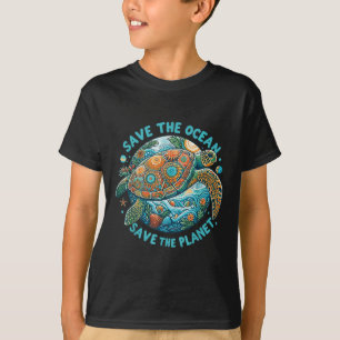 Save The Ocean Save The Planet Cute Sea Turtle T-Shirt