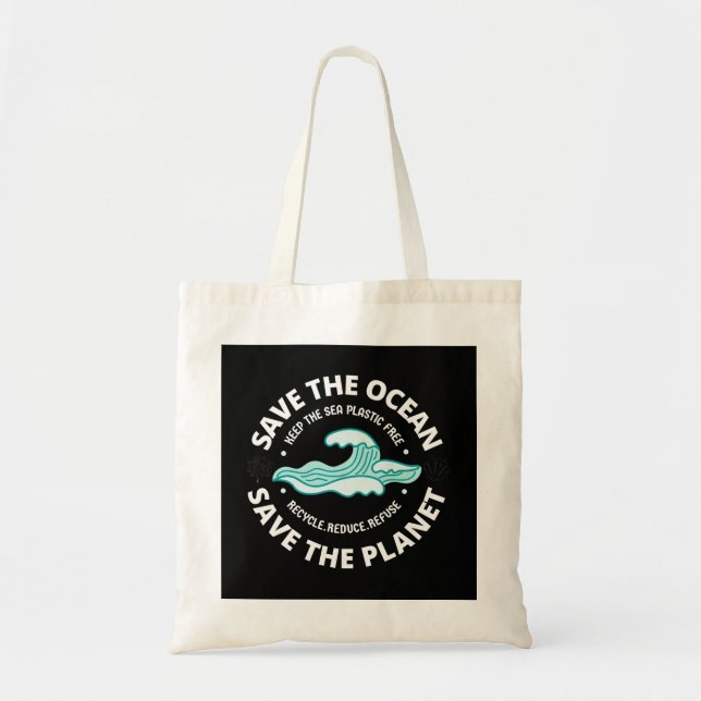 save the ocean save the planet tote bag (Front)
