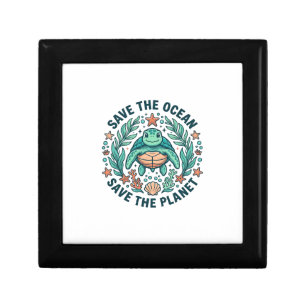 Save the Ocean Sea Turtle Vintage Engraving Shirt_ Gift Box