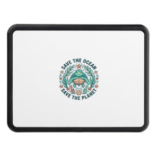Save the Ocean Sea Turtle Vintage Engraving Shirt_ Hitch Cover