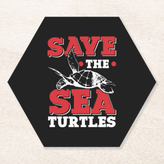 save the ocean turtle       paper coaster